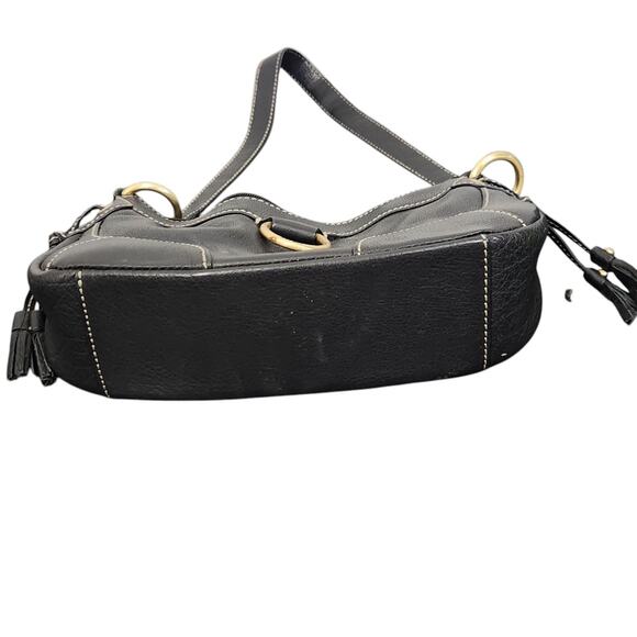 THE SAK BROWN LEATHER PURSE TASSELS SMALL SHOULDER BAG GOLD Y2k 90s 2000s HOBO - Picture 9 of 11